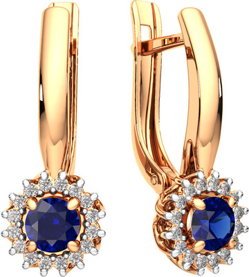 Серьги из розового золота ZORKA 3D10143.14K.R.ZZ (с бриллиантами и сапфиром)