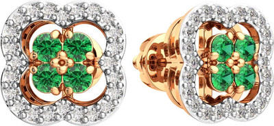 Серьги из розового золота ZORKA 3D20113.14K.R (с бриллиантами и изумрудом)