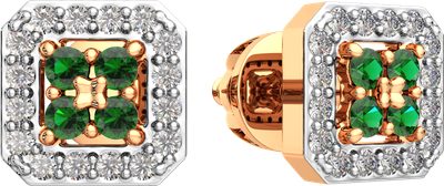Серьги из розового золота ZORKA 3D20155.14K.R (с бриллиантами и изумрудом)