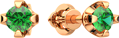 Серьги из розового золота ZORKA 3P2026.14K.R.ZZ (с изумрудами)