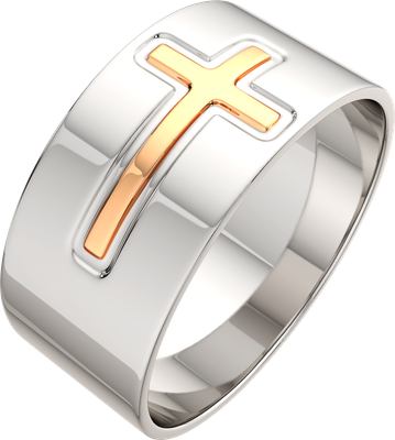 Кольцо из серебра ZORKA 0270047.G14K.ZZ.REL (р.18.5, с золотой вставкой)