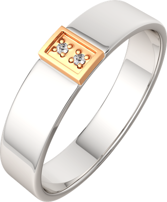 Кольцо из серебра ZORKA 0280018.G14K.ZZ (р.18, с фианитами и золотой вставкой)