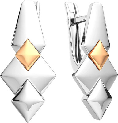 Серьги из серебра ZORKA 0300142.G14K (с золотой вставкой)