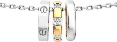 Колье из серебра ZORKA 0550034.G14K (40см, с фианитами и золотой вставкой)