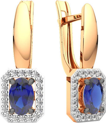 Серьги из розового золота ZORKA 3D10240.14K.R (с бриллиантами и сапфиром)