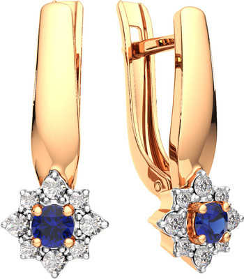 Серьги из розового золота ZORKA 3D10142.14K.R.ZZ (с бриллиантами и сапфиром)