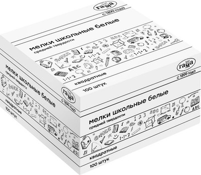 Набор мела канцелярского ГАММА 280120211 (100шт, белые)