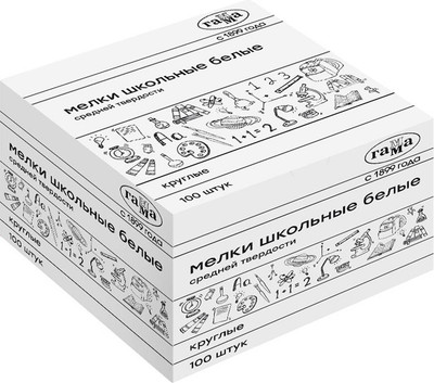 Набор мела канцелярского ГАММА 280120212 (100шт, белые)