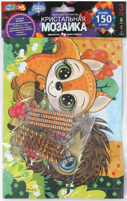 Набор алмазной вышивки MultiArt Кристальная мозаика Лесные зверята / CRYST-114766