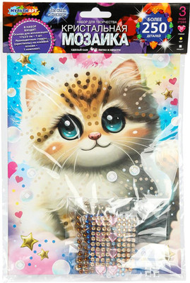 Набор алмазной вышивки MultiArt Кристальная мозаика Котик / CRYST-114748