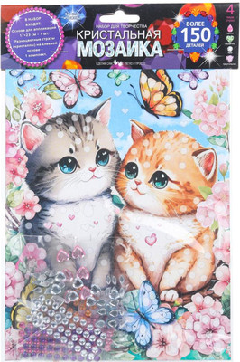 Набор алмазной вышивки MultiArt Кристальная мозаика Котики / CRYST-114743