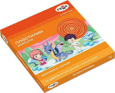 Пластилин ГАММА Оранжевое солнце / 130520208 (12цв)