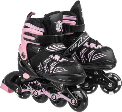 Роликовые коньки Ricos JSS608 S (черный/розовый)