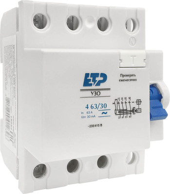 Устройство защитного отключения ETP 4п 63А 30мА DLF364 / 18016 (электромеханическое)