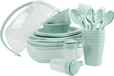 Набор пластиковой посуды Darvish Для пикника / DV-H-2305A (мятный)