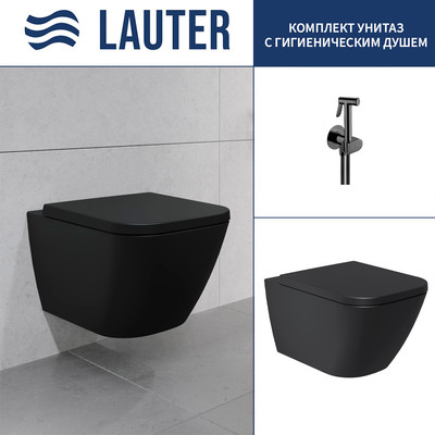 Унитаз подвесной Lauter Nuremberg 21811B черный + Breez 21GN7072BM