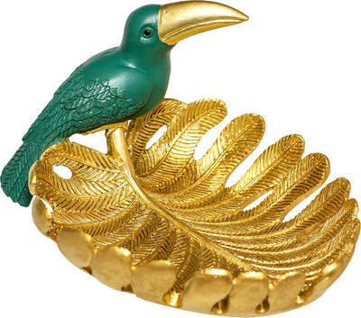 Декоративное блюдо Вещицы Попугай Tin-01 (золотой/зеленый)