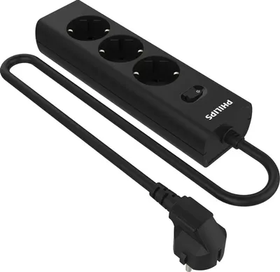 Сетевой фильтр Philips CHP2135BB/51 (3м, 3 розетки, черный)