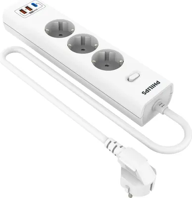 Сетевой фильтр Philips CHP8236WB/51 (3м, 3 розетки, белый)