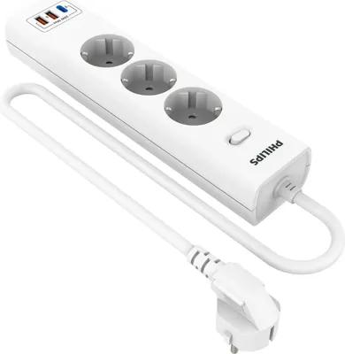 Сетевой фильтр Philips CHP4336WB/51 (3м, 3 розетки, белый)