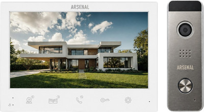 Видеодомофон Arsenal Грация Pro FHD + Рокси FHD (белый/серебро)