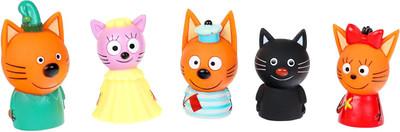 Набор игрушек для ванной Капитошка Три Кота пальчиковый театр / LX-FT1804-B01