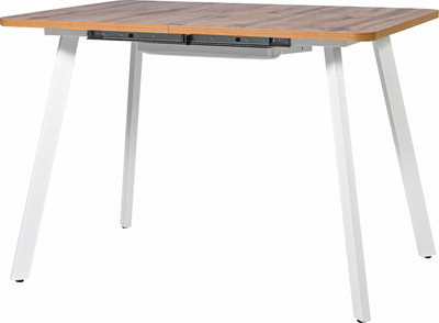 Обеденный стол Мир стульев Саен 17 100x75/40 (белый муар/дуб вотан)