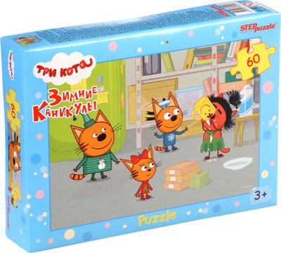 Пазл Step Puzzle Три кота. Зимние каникулы / 10913981