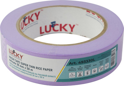 Лента малярная Lucky Tape Сверхтонкая для деликатных поверхностей 30мм / 493330L (50м, фиолетовый)