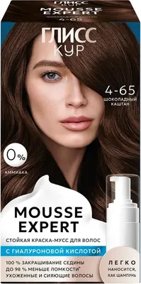 Краска-мусс для волос Глисс Кур Mousse Expert тон 4.65 шоколадный каштан