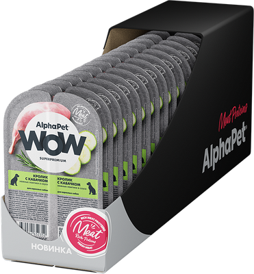 Влажный корм для собак AlphaPet Wow Кролик и кабачок (15х100г)