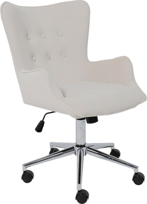 Кресло офисное AksHome Bella Chrome (Kiton 701 Antarctica/велюр/белый антарктида)