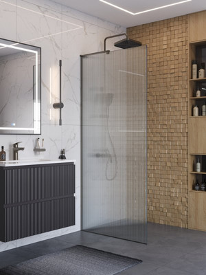 Душевая стенка BelBagno UNO-L-1-TB-100-FL-GM