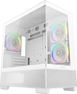 Корпус для компьютера Deepcool CG380 3F WH ITX / R-CG380-WHAGM3-G (белый, без БП)