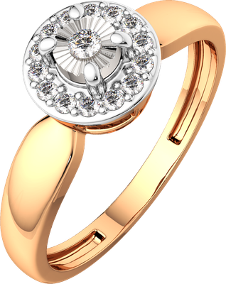 Кольцо помолвочное из комбинированного золота ZORKA 2D00467.14K.B.ZZ (р.17, с бриллиантом)