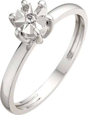 Кольцо из белого золота ZORKA 2D00366.14K.W (р.15.5, с бриллиантом)