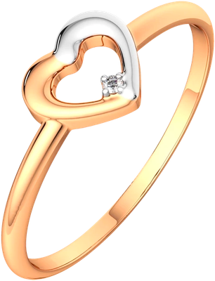 Кольцо из розового золота ZORKA 2D0071.14K.R (р.17, с бриллиантом)