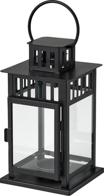 Подсвечник Ikea Фонарь для греющей свечи Беррби 606.088.54 (черный)
