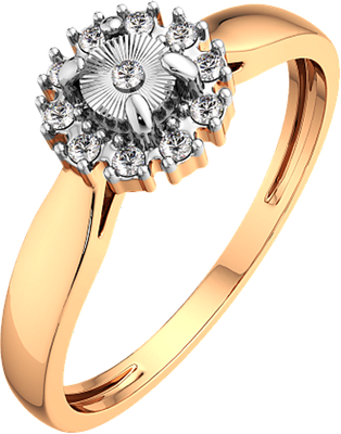 Кольцо помолвочное из комбинированного золота ZORKA 2D00210.14K.B.ZZ (р.16.5, с бриллиантом)