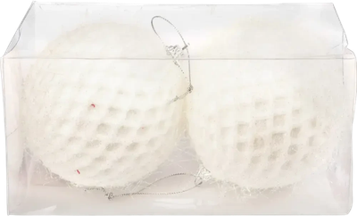 Набор шаров новогодних Ausini V5152 (2шт, белый)