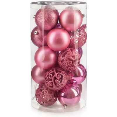 Набор шаров новогодних Ausini VT25-04005-7 (12шт, розовый)