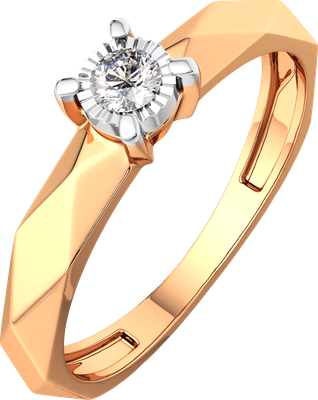 Кольцо помолвочное из комбинированного золота ZORKA 2D00172.14K.B (р.17, с бриллиантом)