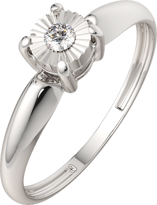 Кольцо из белого золота ZORKA 2D00131.14K.W (р.16.5, с бриллиантом)