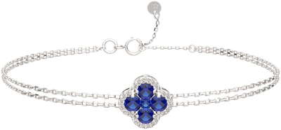 Браслет из белого золота ZORKA 6D1098.14K.W (18см, с бриллиантом и сапфиром)