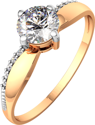 Кольцо из розового золота ZORKA 210516 (р.18.5, с фианитами)