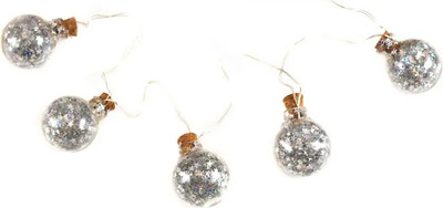 Светодиодная гирлянда Белбогемия Шары Конфетти / 105271 (1.6м, 15 лампочек, серебристый)