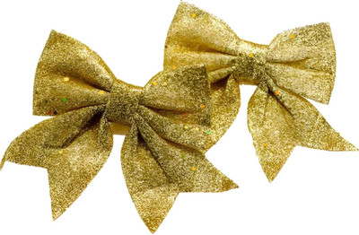 Набор новогодних подвесок Белбогемия Банты BB102242 / 108752 ( 2шт, золото)