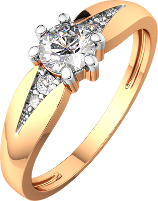 Кольцо из розового золота ZORKA 2101192.14K.R.ZZ (р.18, с фианитами)