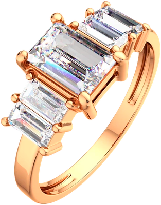 Кольцо из розового золота ZORKA 2101270.14K.R (р.17.5, с фианитами)