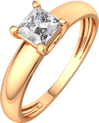 Кольцо помолвочное из розового золота ZORKA 2101771.14K.R.ZZ (р.18, с фианитами)